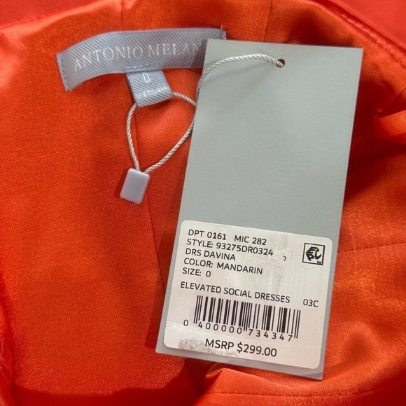 Antonio Melani Davina Size 0 NWT Mandarin Orange Sleeveless Low Back Gown - Picture 12 of 13